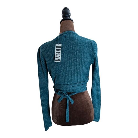 Teal Wrap Sweater - Picture 7 of 8